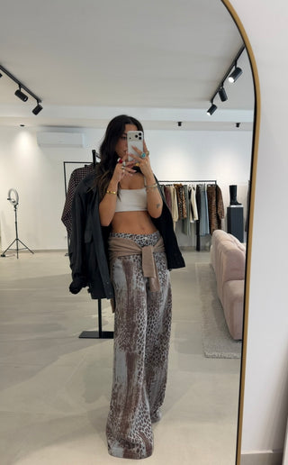 Leopard Wide Leg Jeans
