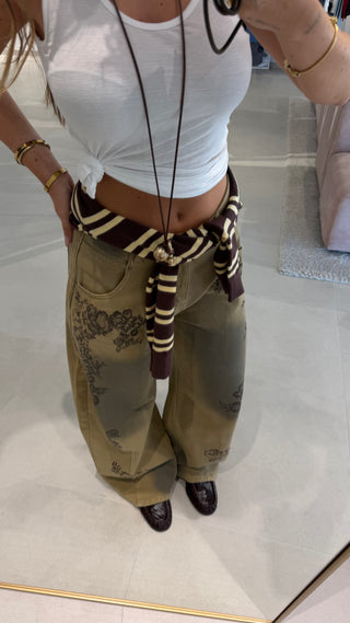 Olive Bloom Jeans