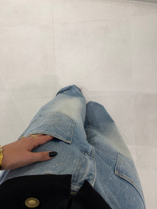 Oversize Strass Jeans