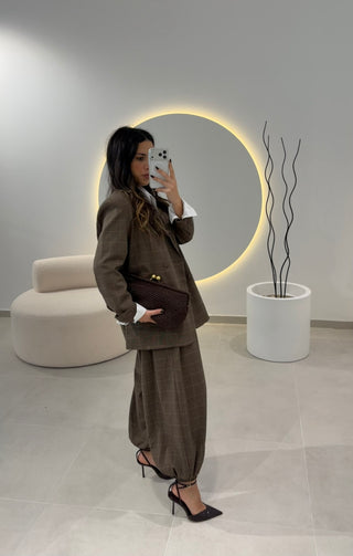 Checkered Suit with Bombacha Pants