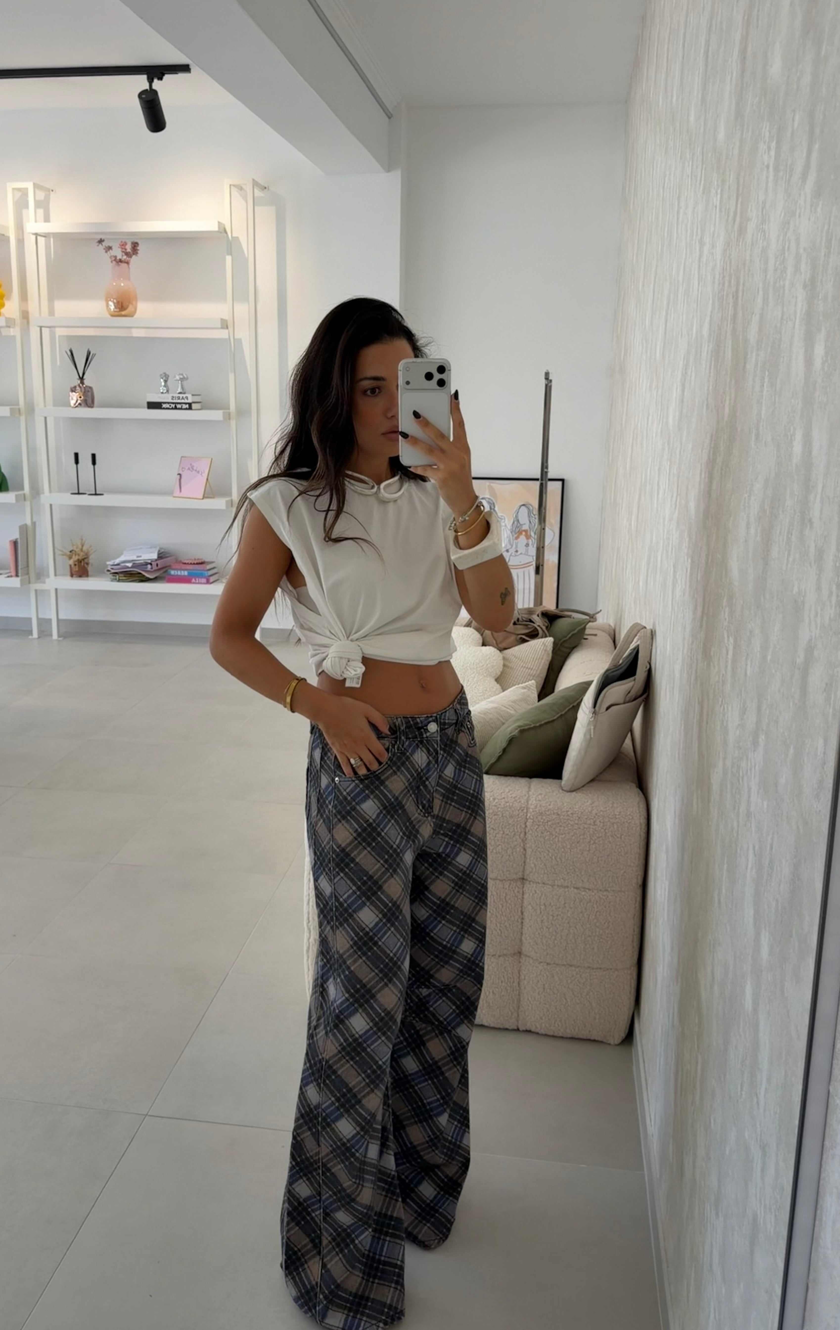 Blue Tartan Jeans
