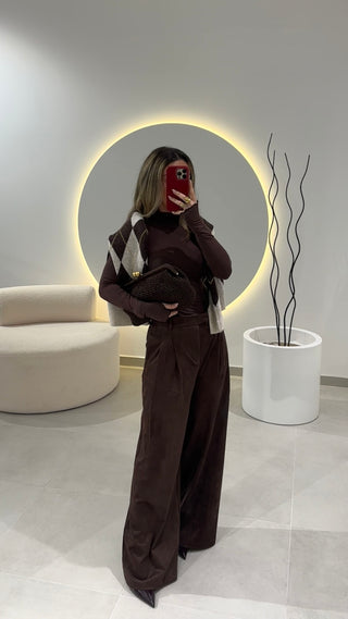 Suede Classic Pants Brown