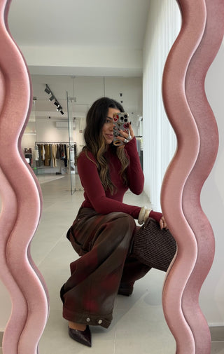 Brown Balloon Jeans With Print