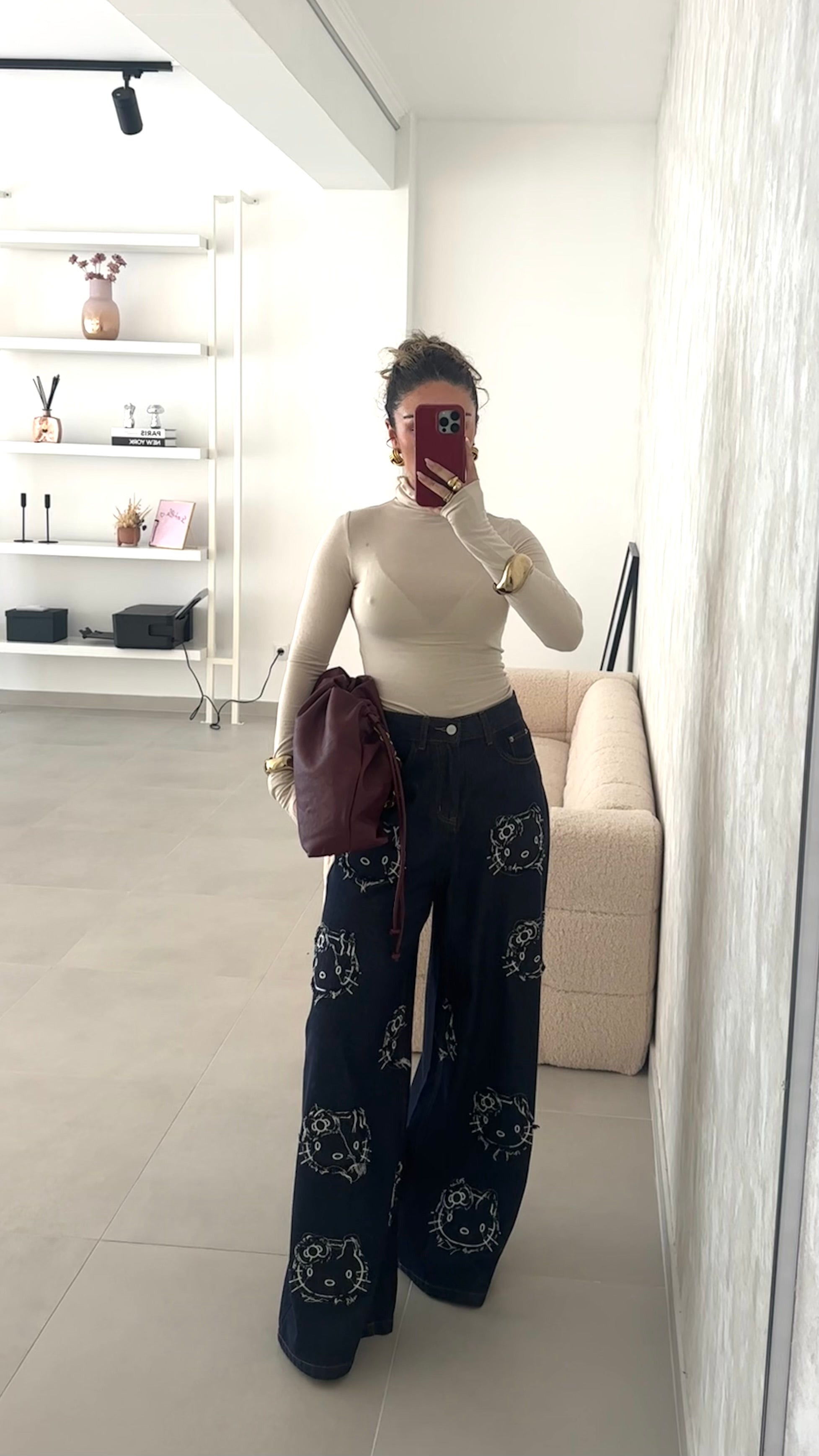 Hello Kitty Wide Leg Jeans