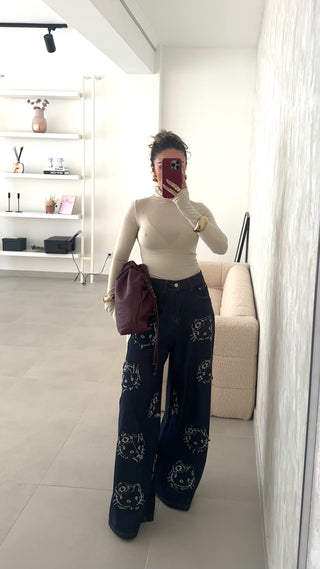 Hello Kitty Wide Leg Jeans