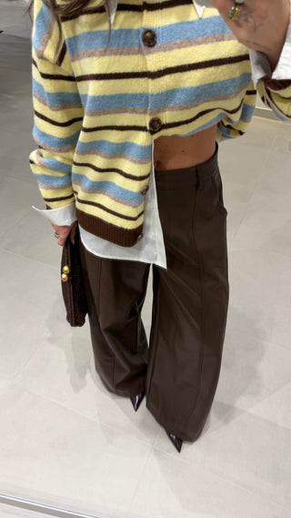 Brown Faux Leather Trousers