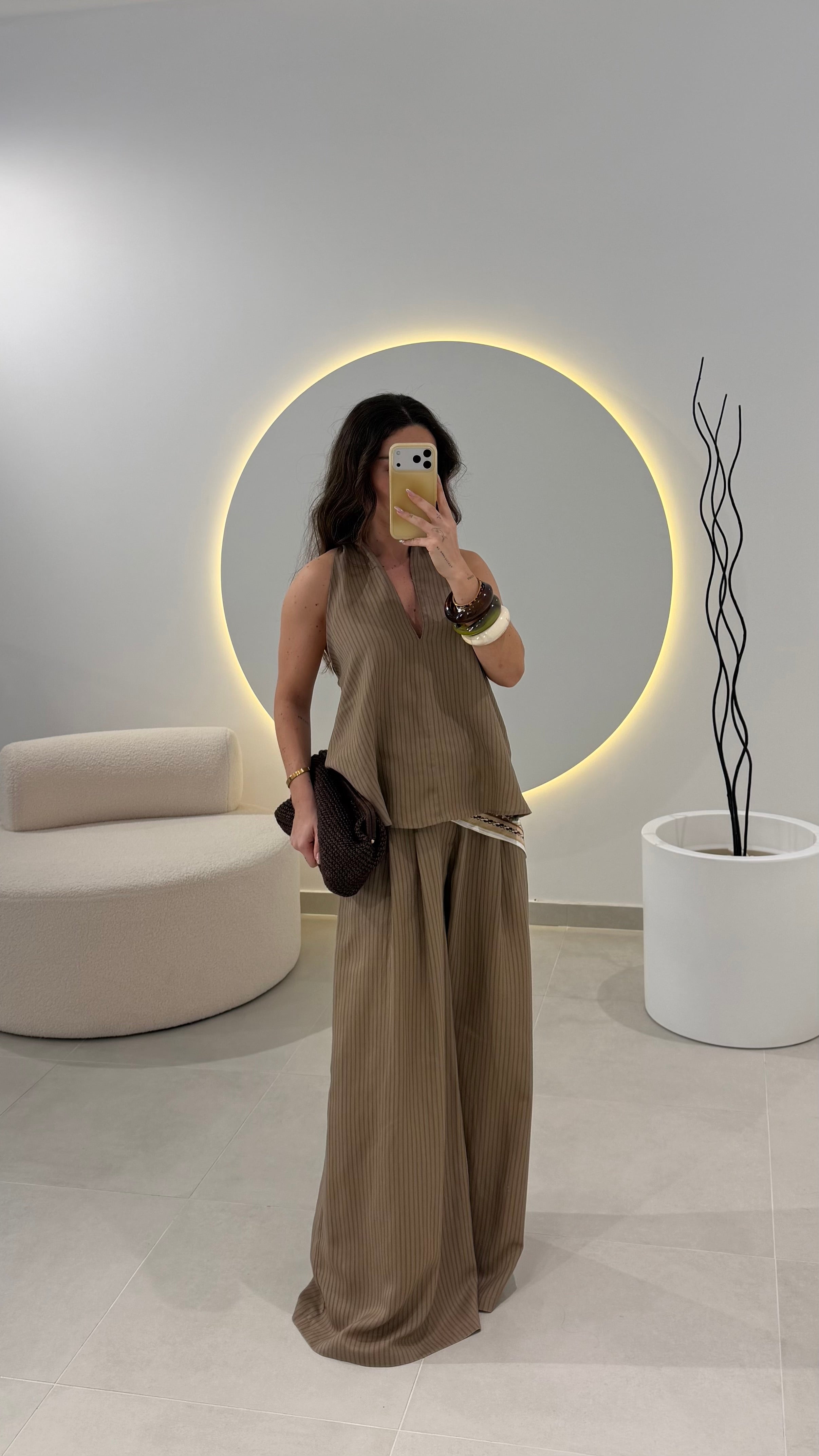 Beige Stripes Top Lumina