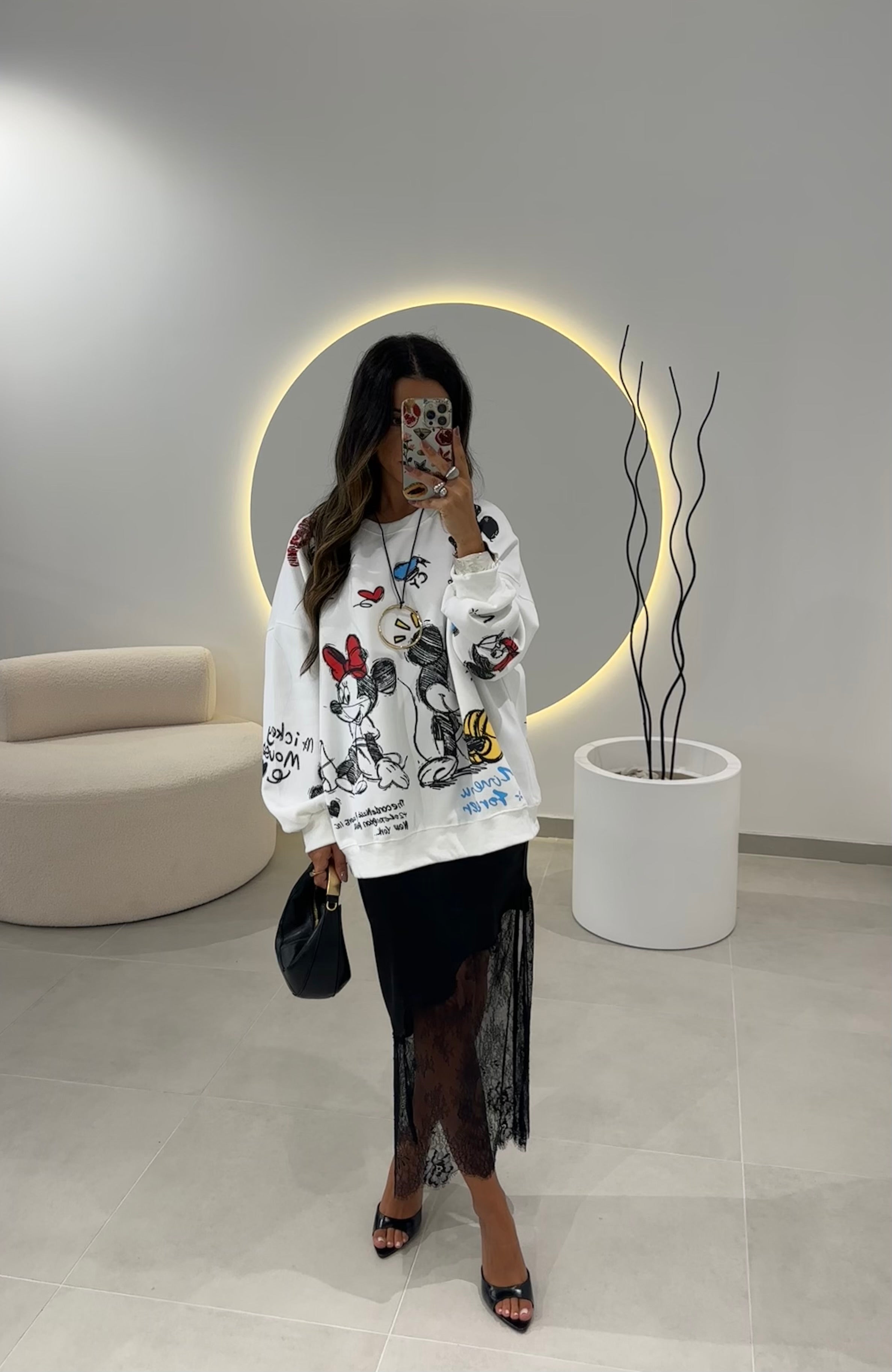 White Oversized Disney Sweatshirt