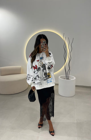 White Oversized Disney Sweatshirt