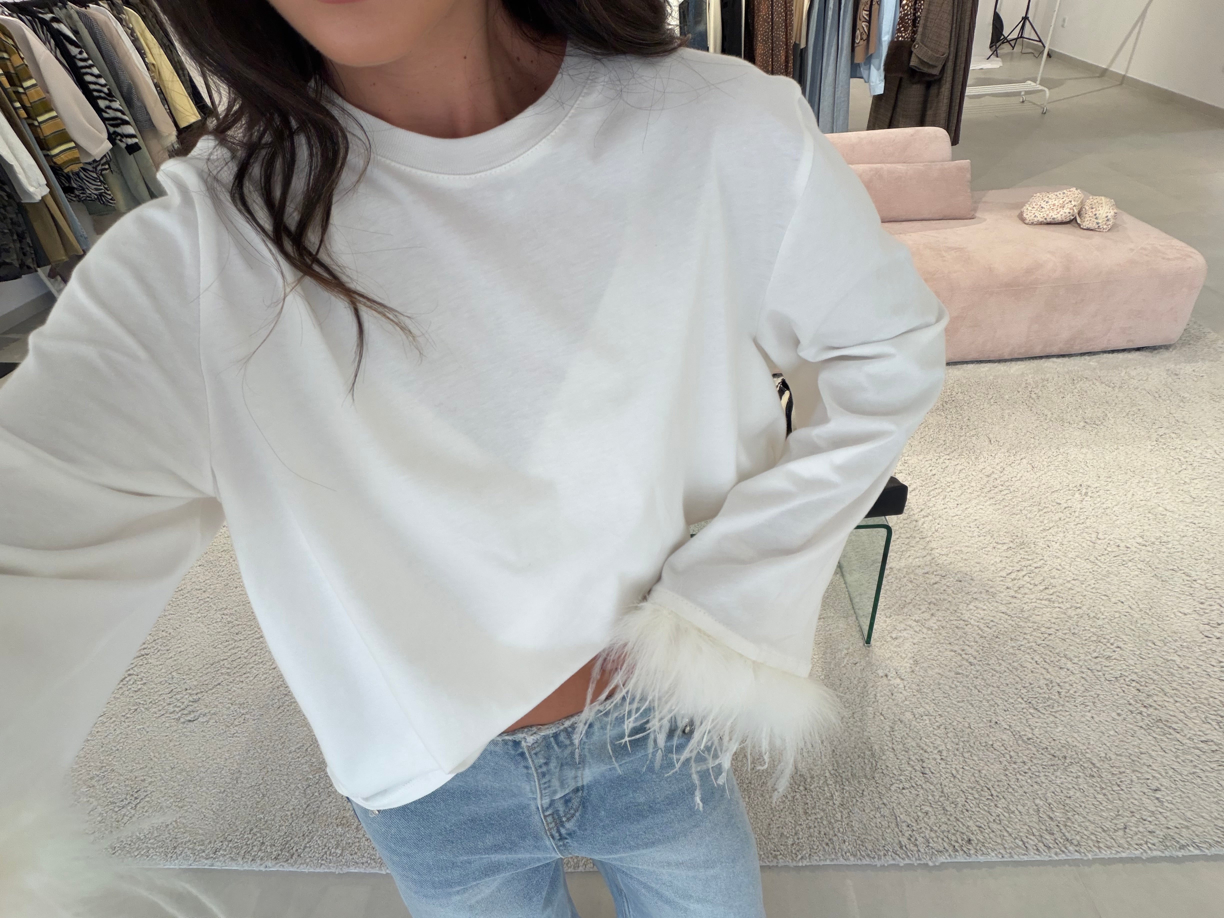 White Feather Sweatshirt