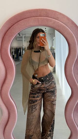 Leopard Wide Leg Jeans
