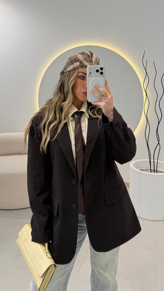 Oversized Dark Brown Blazer LUMINA