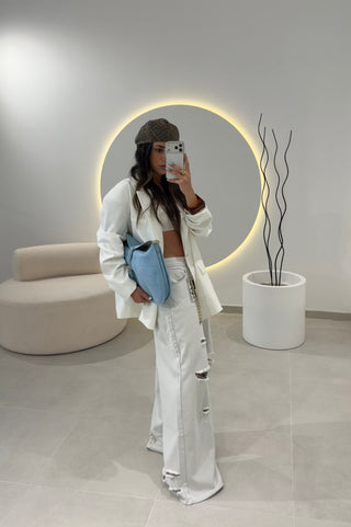 White Oversize Blazer Lumina