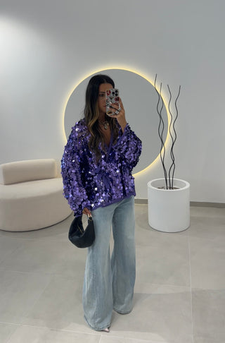 Purple Sequin Kimono