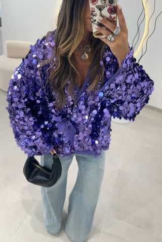 Purple Sequin Kimono