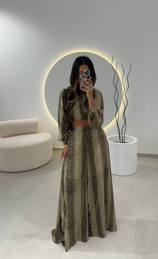 Conjunto Fluído Snake Print