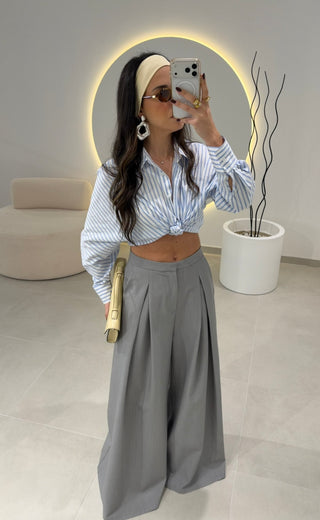 Grey Extra Flare Lumina Trousers
