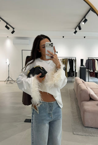 White Feather Sweatshirt