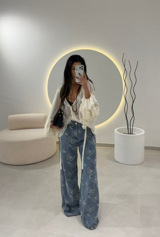 Butterfly Wide Leg Jeans