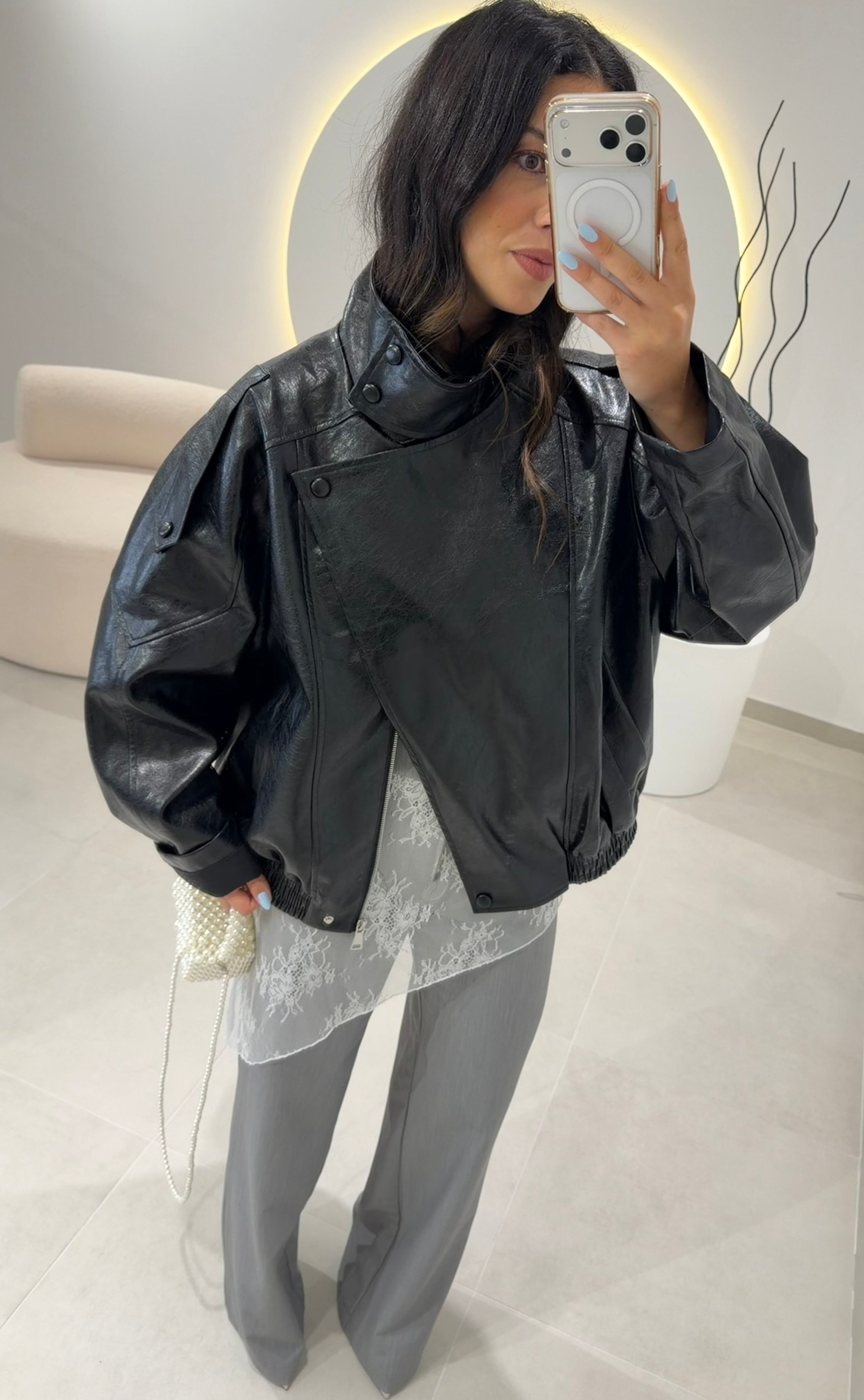 Grey Pants With Lace