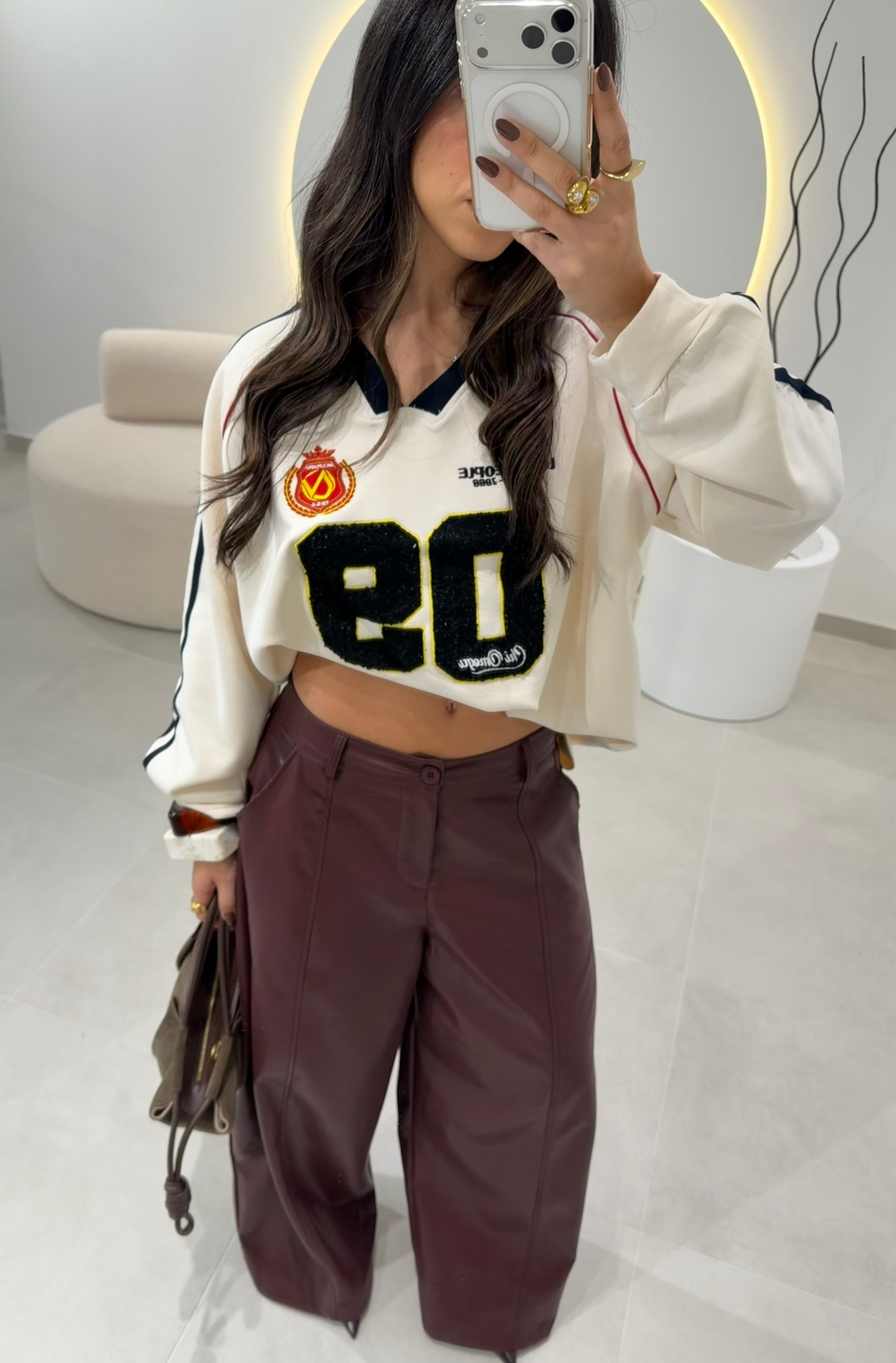 Cream Baseball Sweater