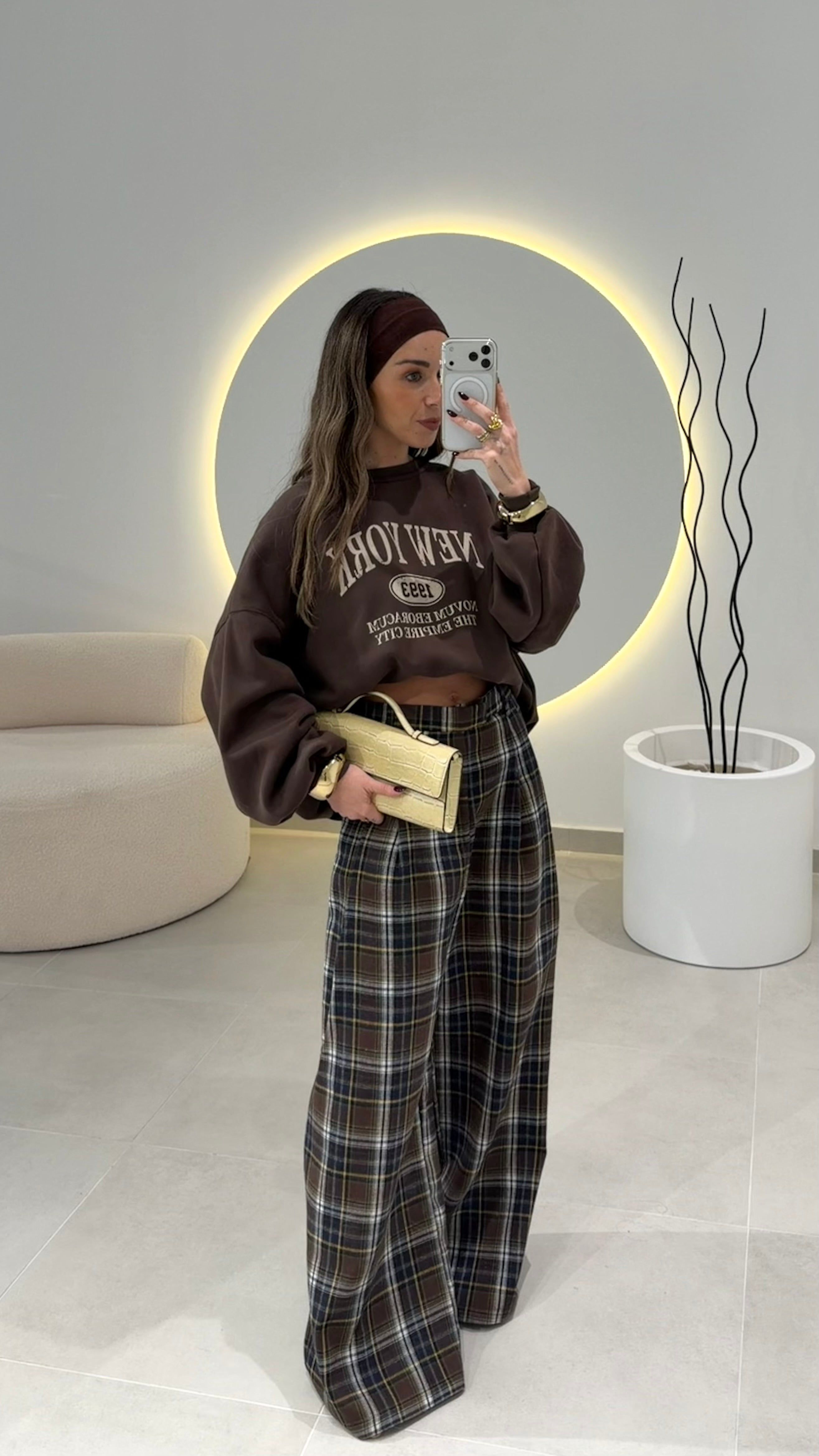 Checkered Brown Pants