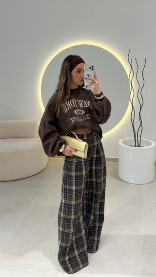 Checkered Brown Pants