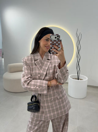 Checkered Pink Suit