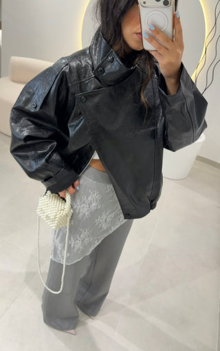 Grey Pants With Lace