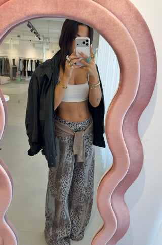 Leopard Wide Leg Jeans