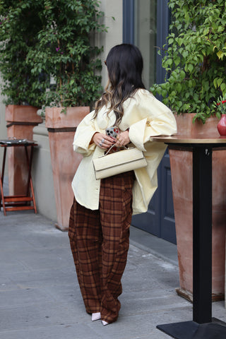 Balloon Plaid Trousers Brown
