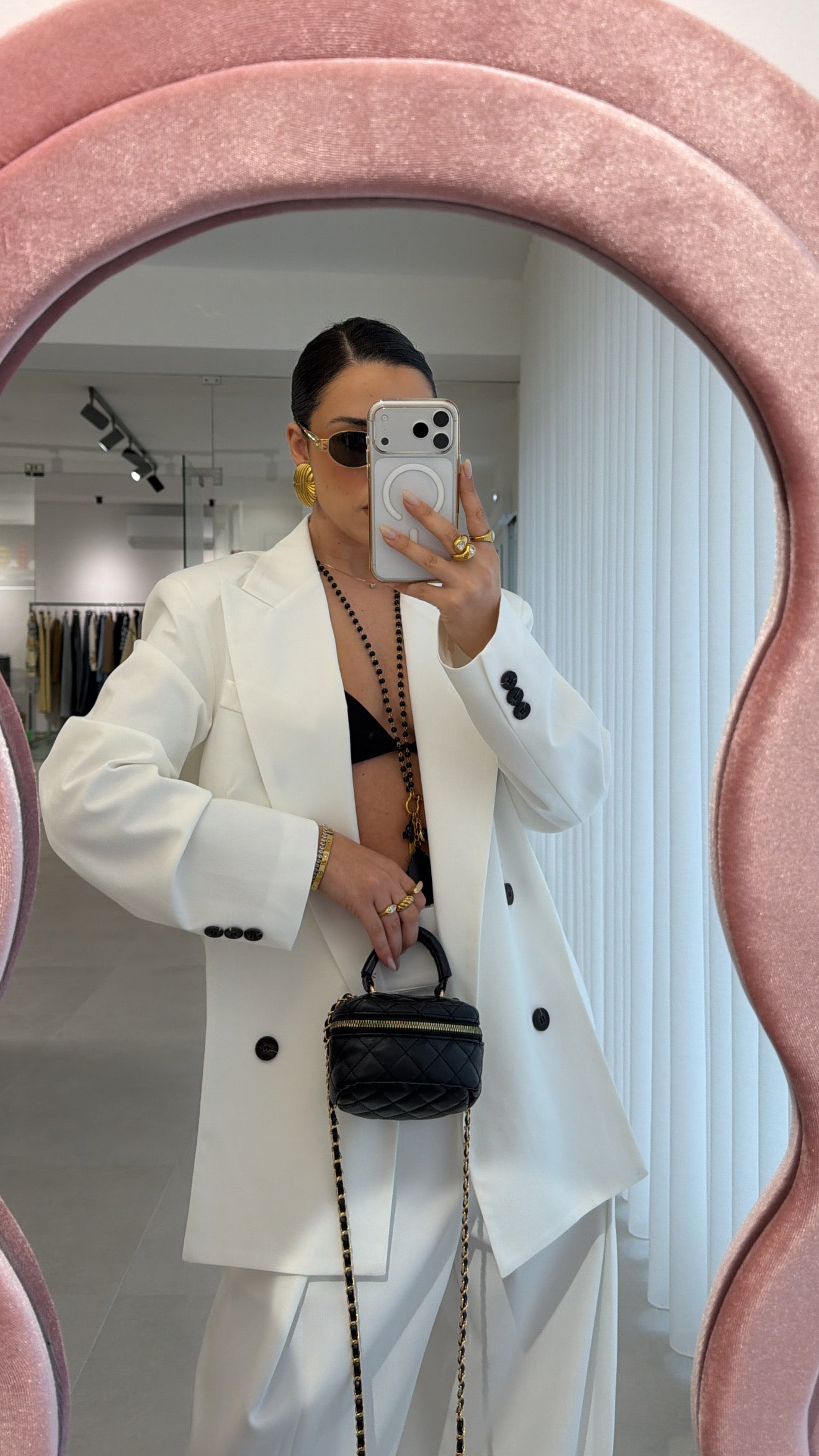 White Cut-Out Blazer Lumina