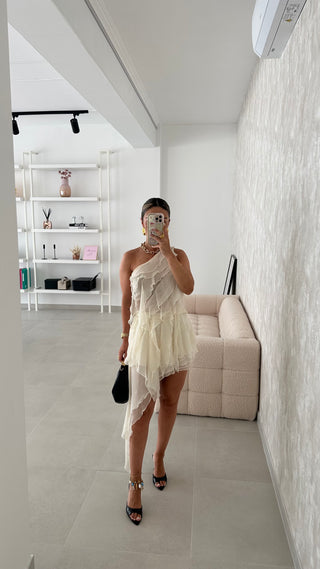 Conjunto Folhos Creme