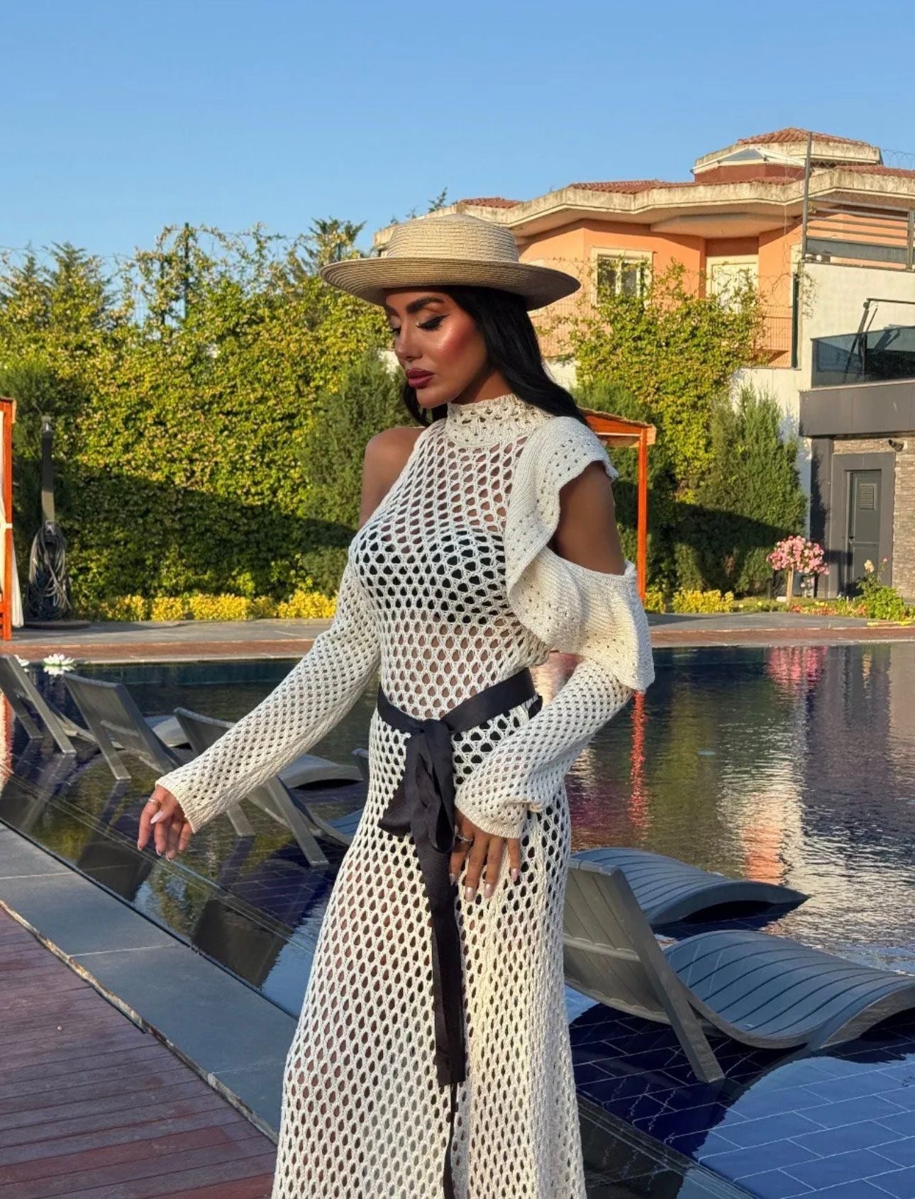 Vestido Crochet Fita
