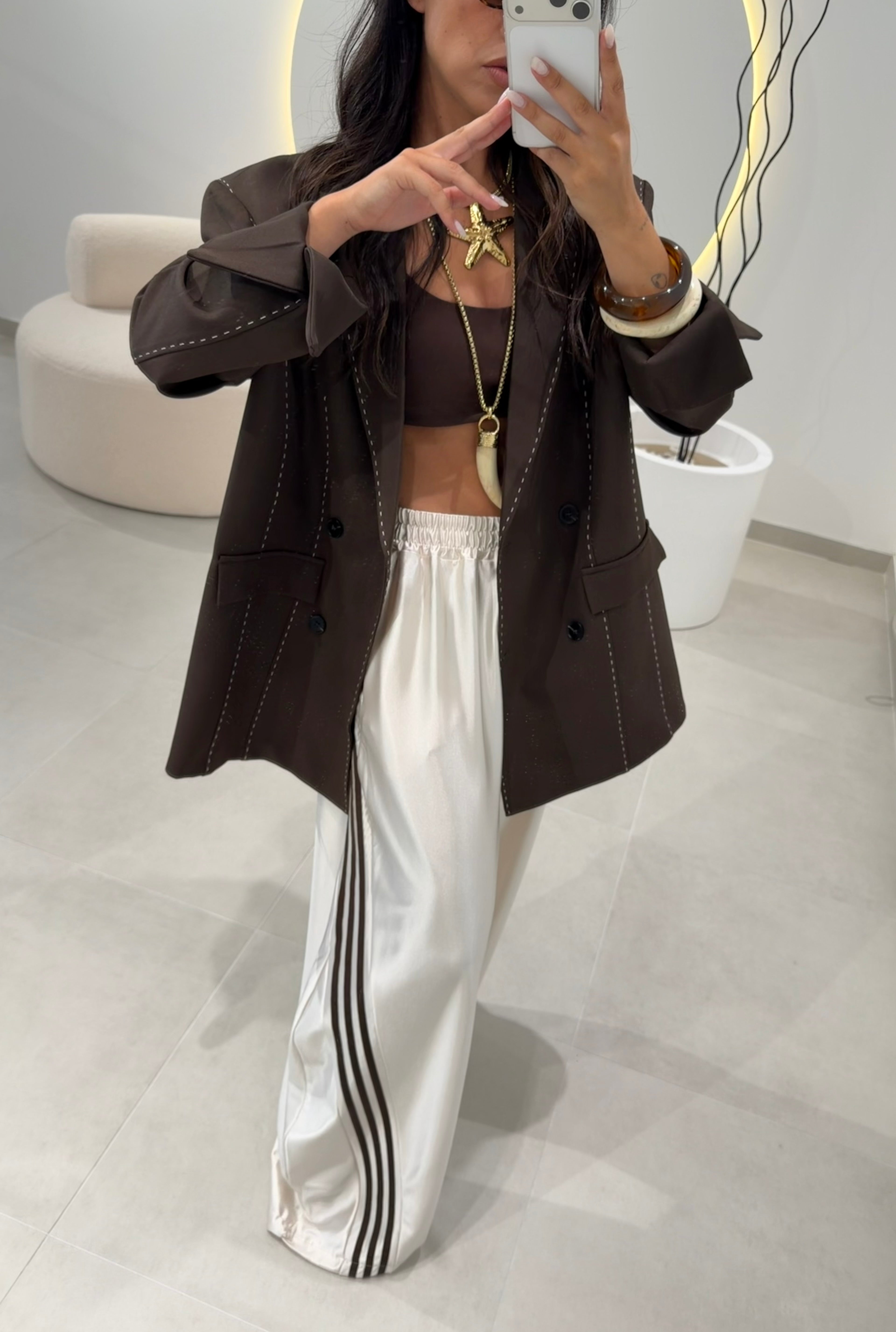 Cream Satin Pants