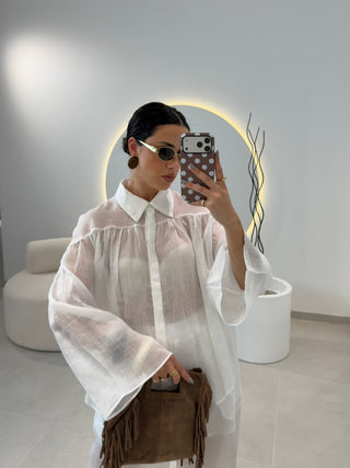 White Lumina Blouse 100% Linen