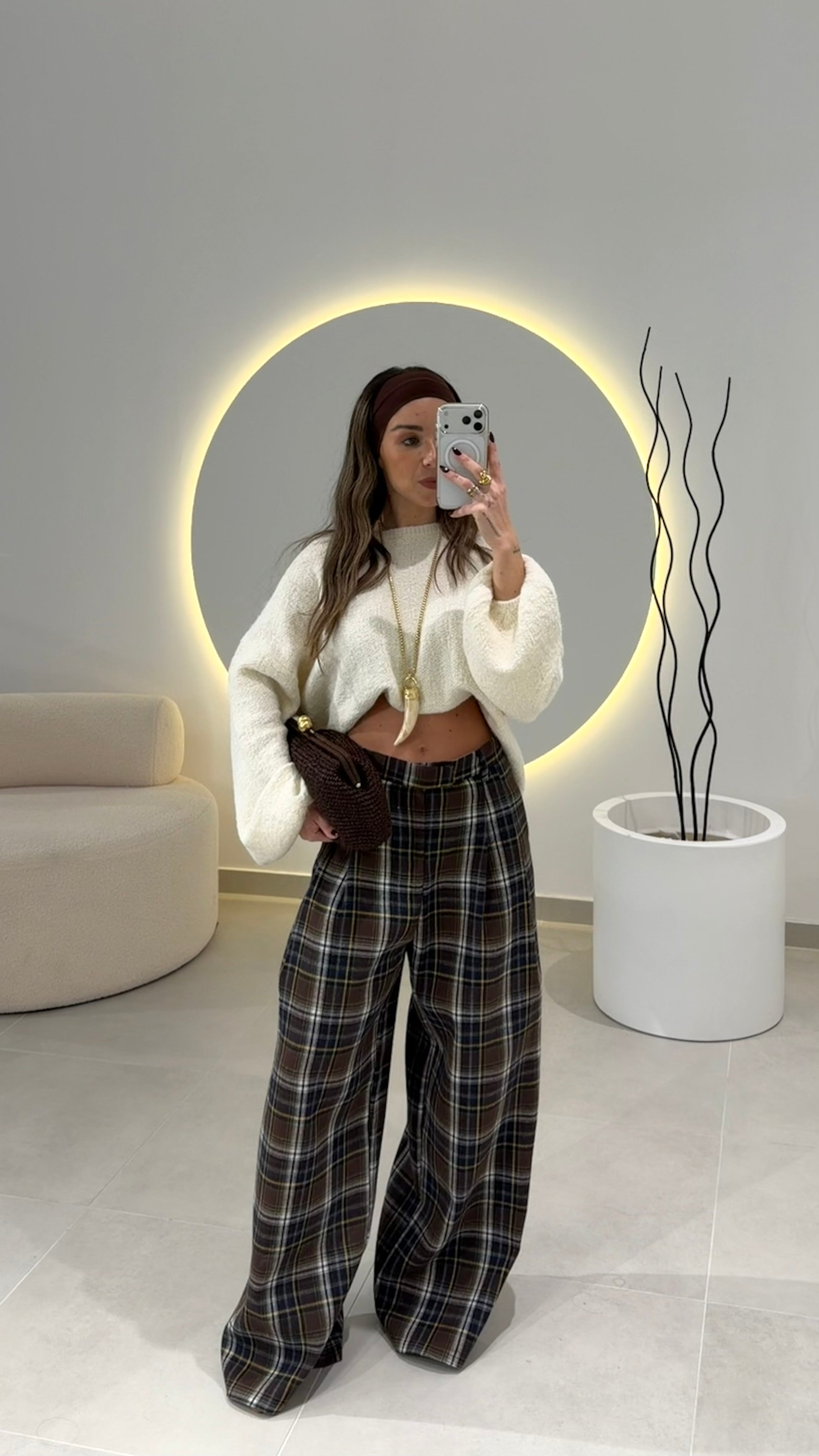 Checkered Brown Pants