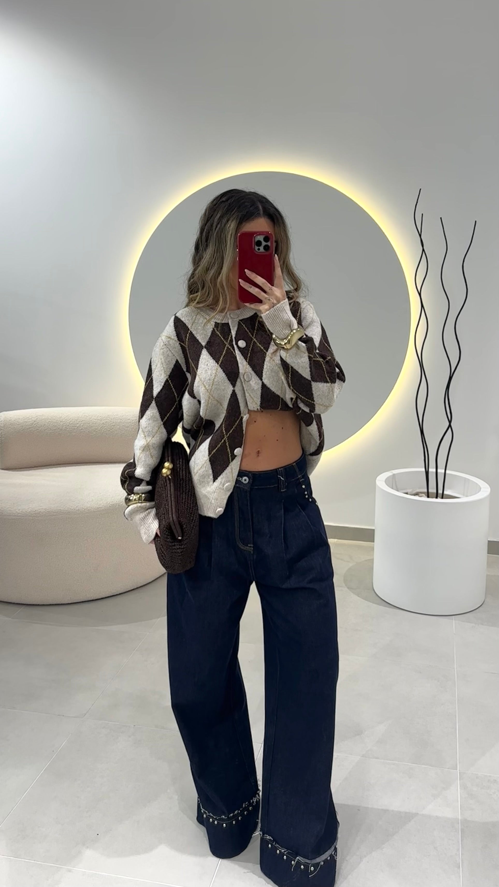 Dark Denim Jeans with Studs