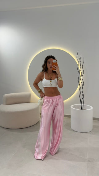 Baby Pink Satin Pants