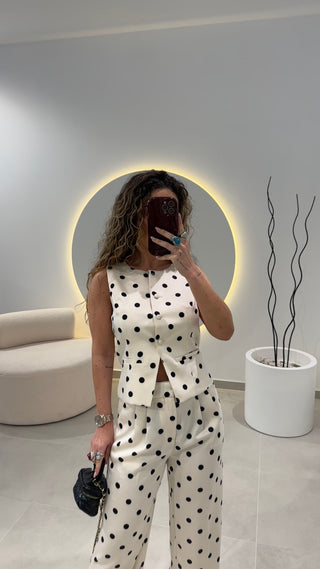 Colete Acetinado Polka Dot