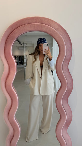 Cream Classic Pants Lumina