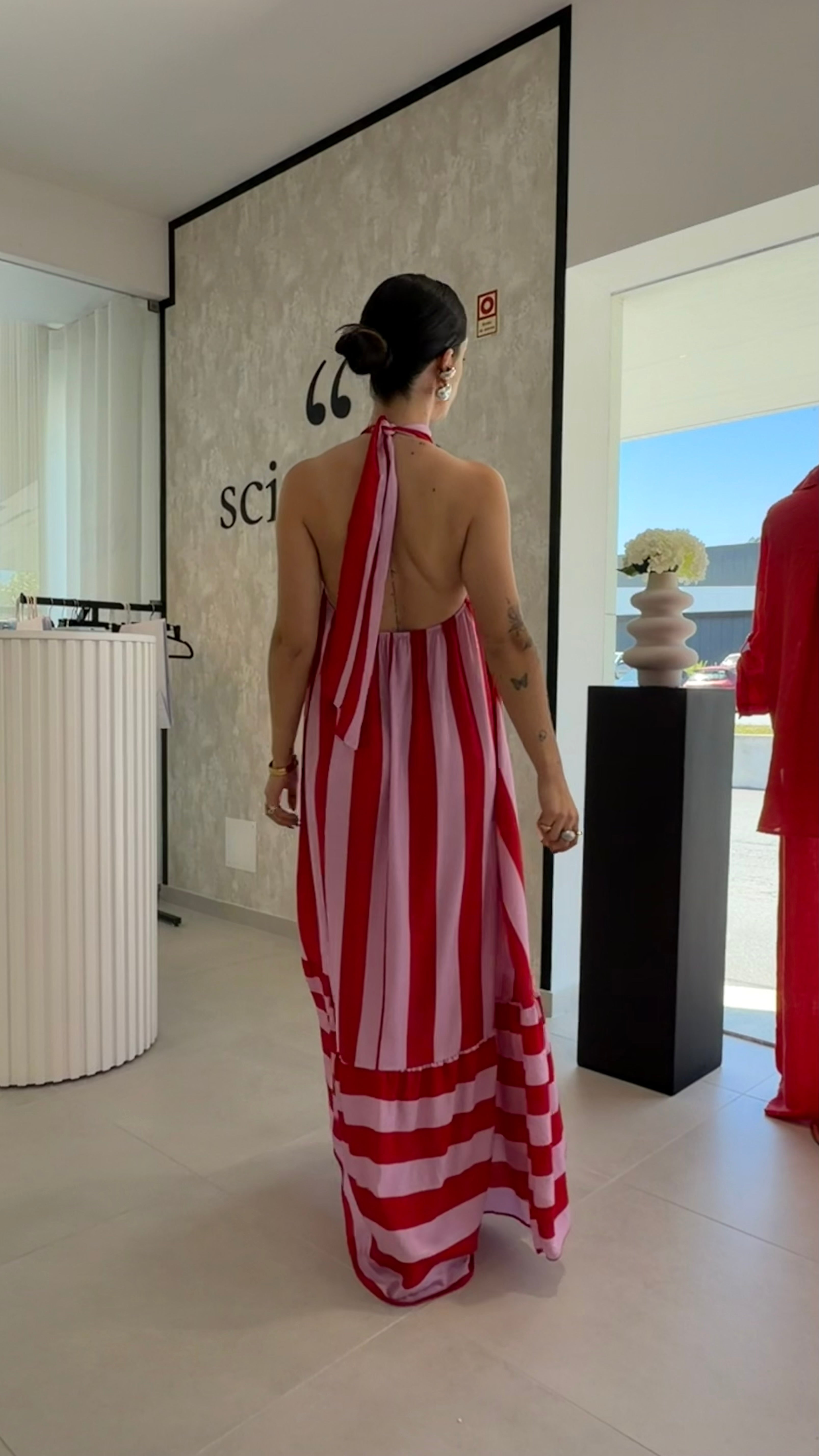 Maxi Pink and Red Dress