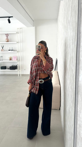 Wide Leg Dark Denim Jeans