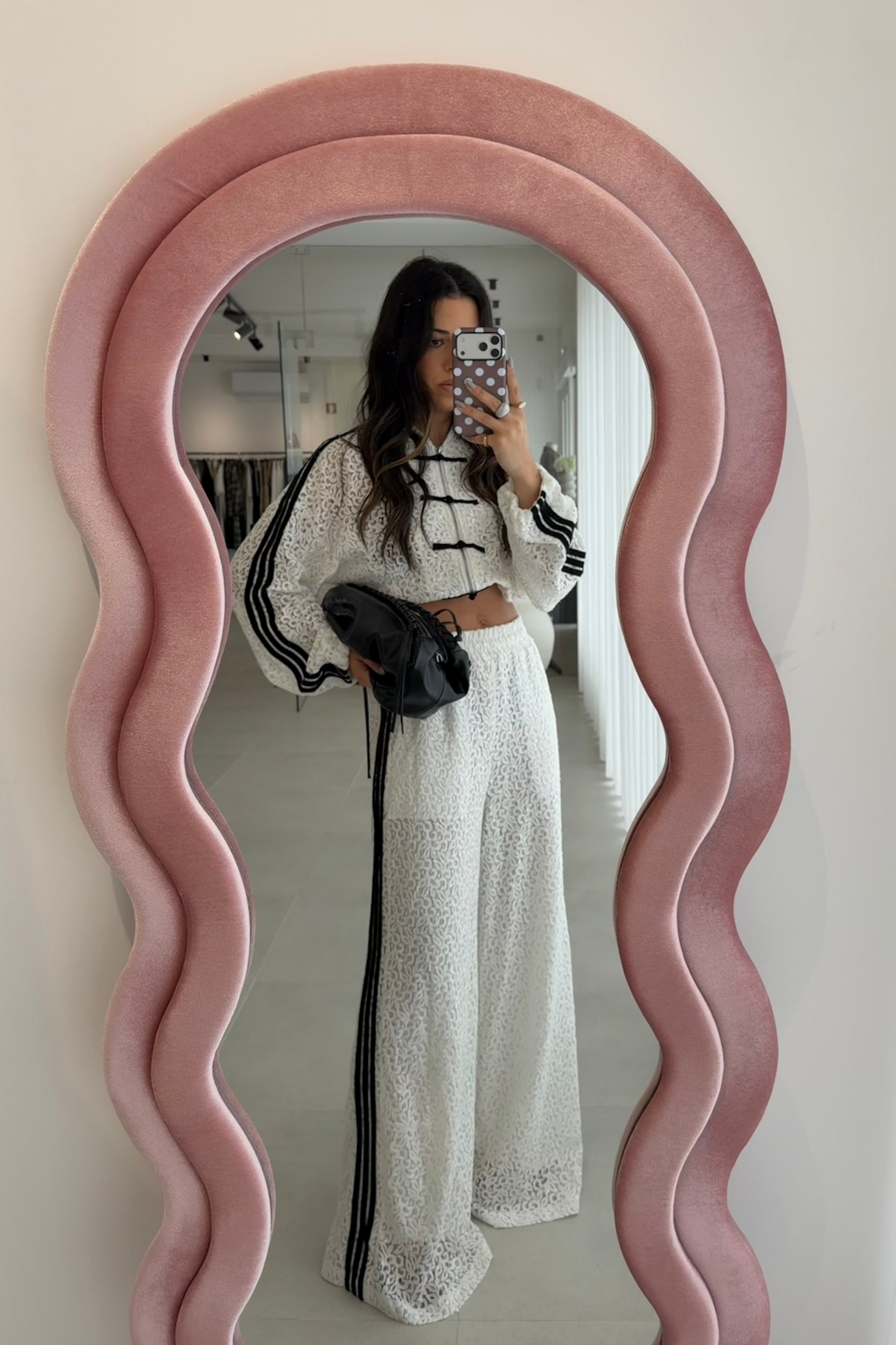 White Sequin Bomber Lumina