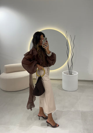Brown Jewel Blouse