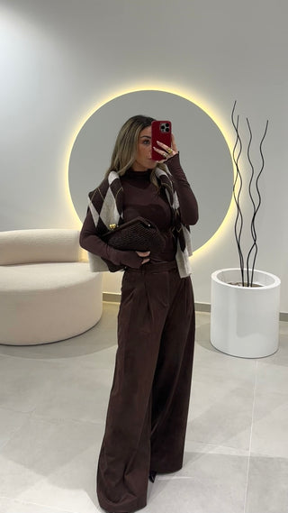 Suede Classic Pants Brown