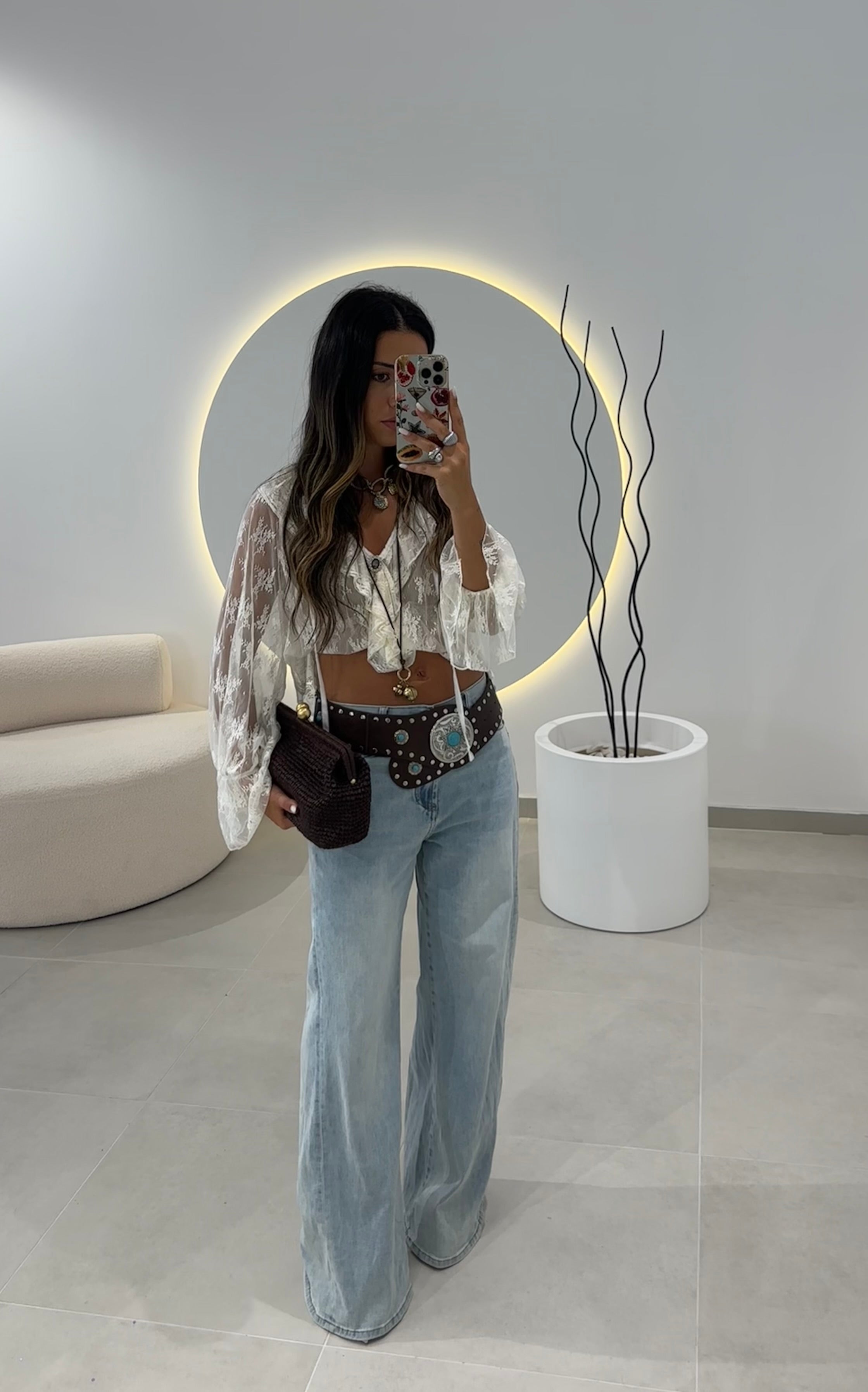 Wide Leg Denim Jeans