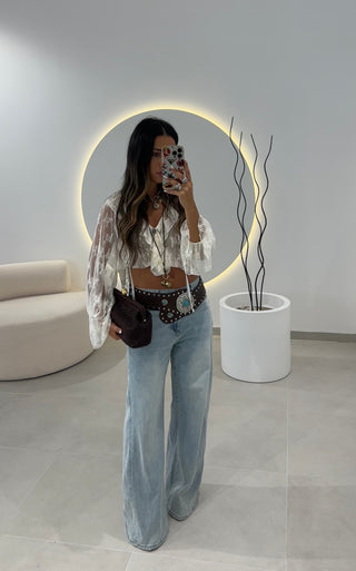 Wide Leg Denim Jeans
