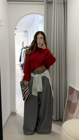 Red Knit Sweater LUMINA