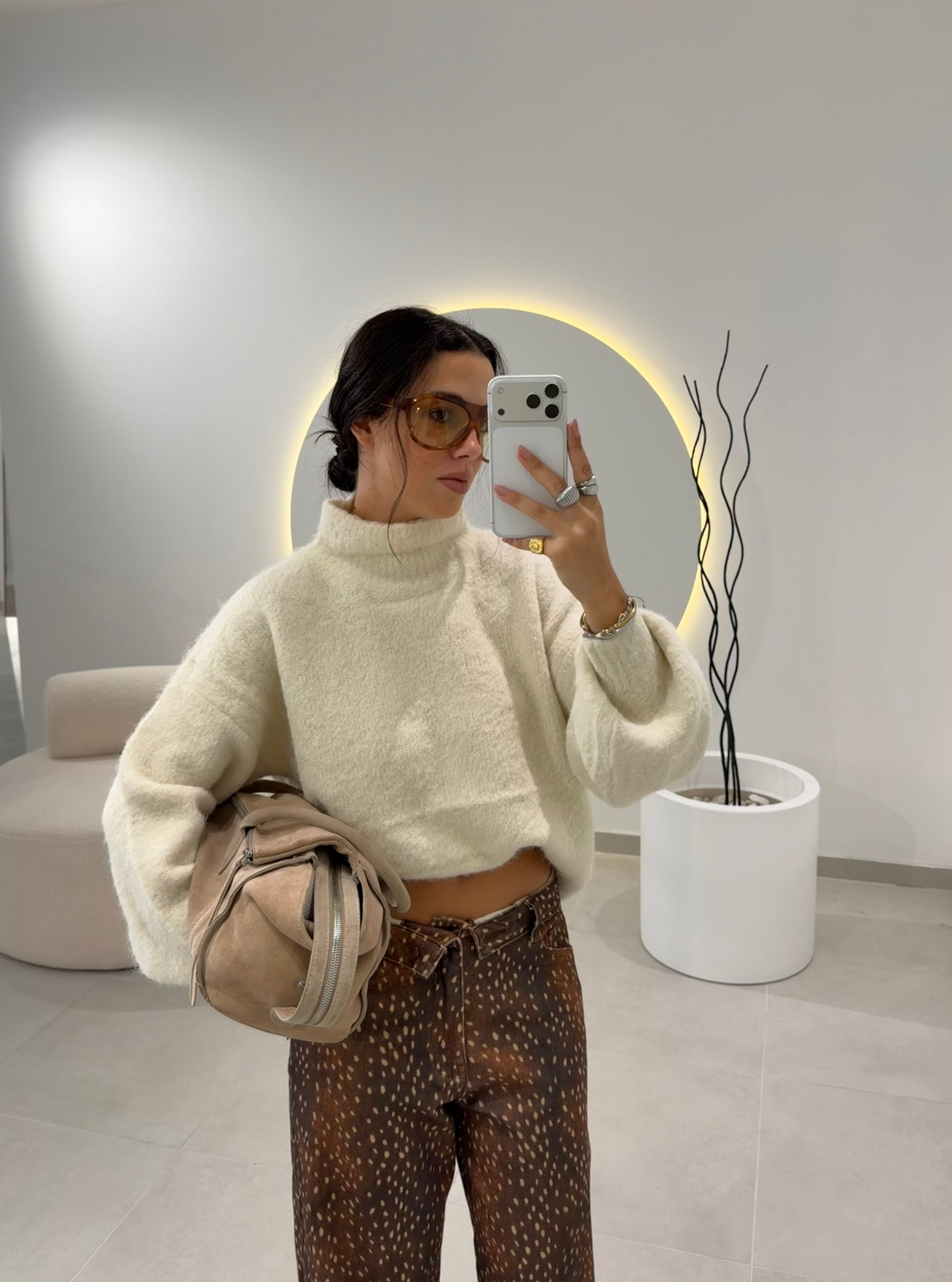 Oversize Cream Knit Sweater